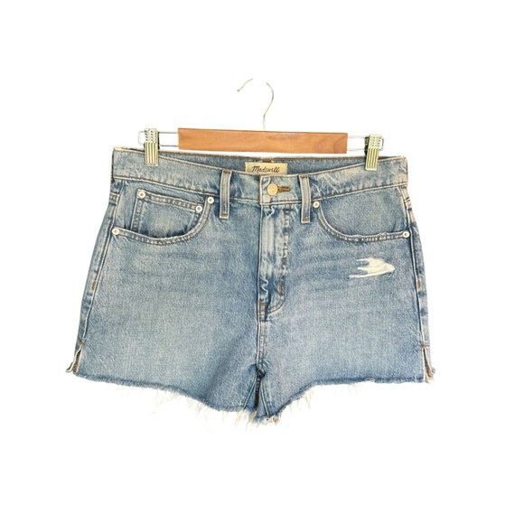 Madewell - Relaxed Denim Shorts in Madera Wash: Side-Slit Edition Sz 27 - Picture 3 of 10